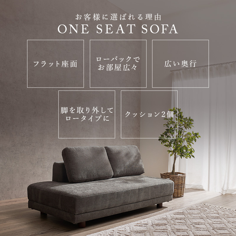 HAGiHARA（萩原） ソファー 2人掛けソファ 幅164cm つなぎ目無し 広々