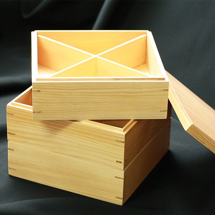 木製 重箱 3段 雅 miyabi 間仕切り 3種付き 6.5寸 5〜6人用 箱入り