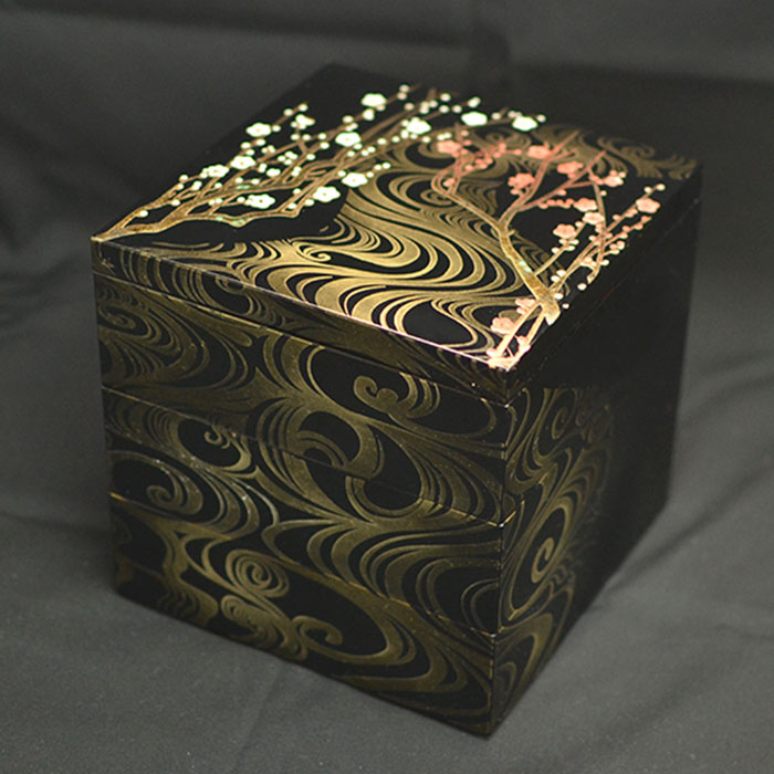 重箱 3段 三段 6寸5〜6人用 香琳 黒内朱 日本製 北市漆器 送料無料