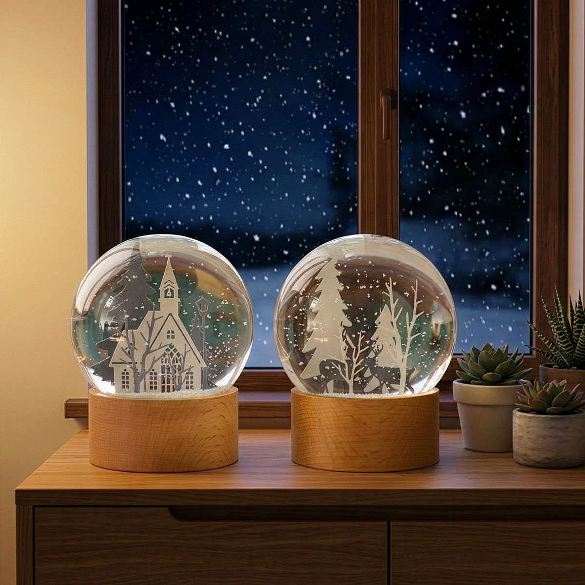 スノードーム 北欧 ガラスドーム インテリア 置物 オブジェ 卓上