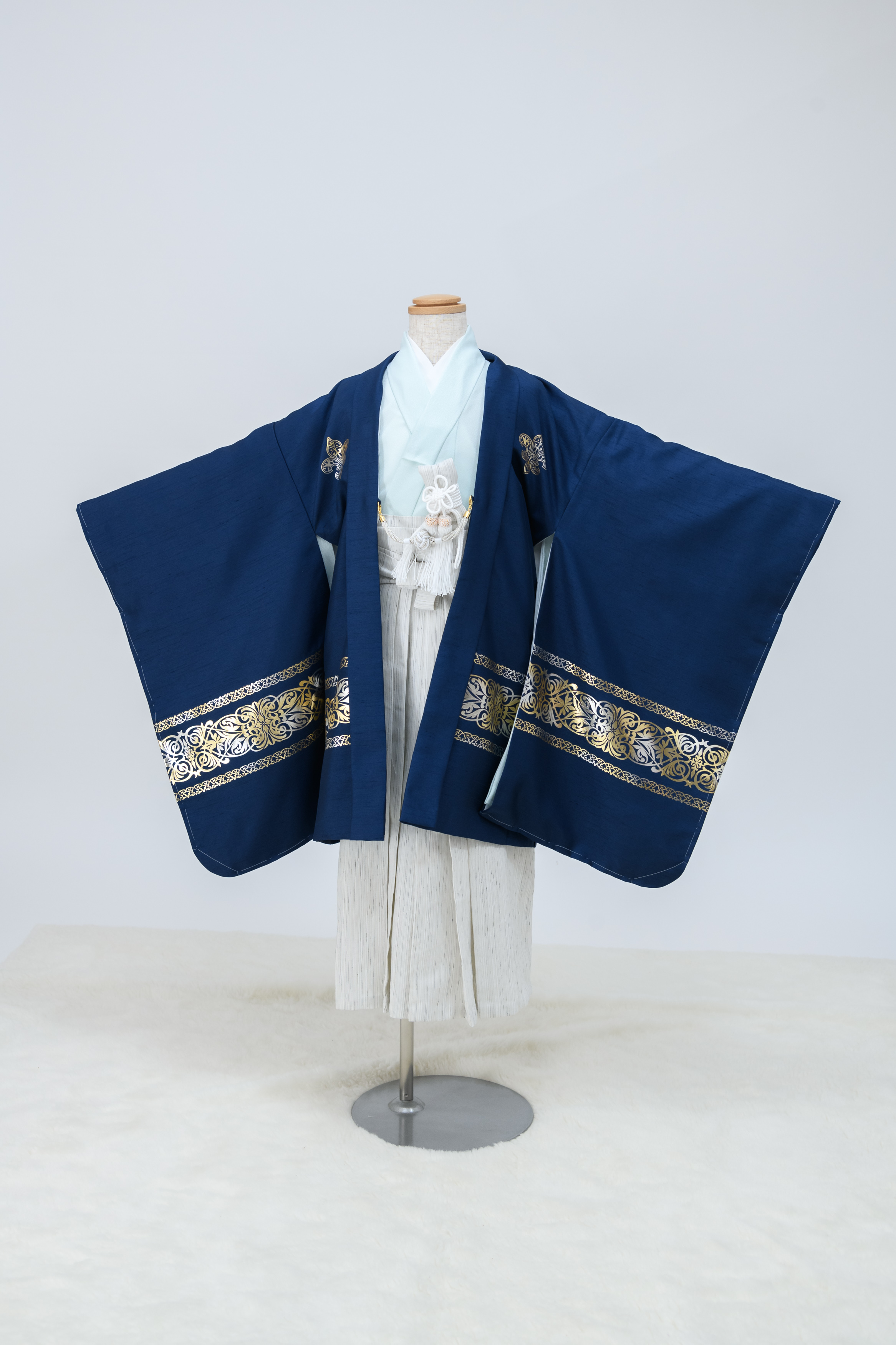 七五三 着物 5歳 羽織袴セット 男の子 京WA・KKA ブランド 絵羽柄 10点