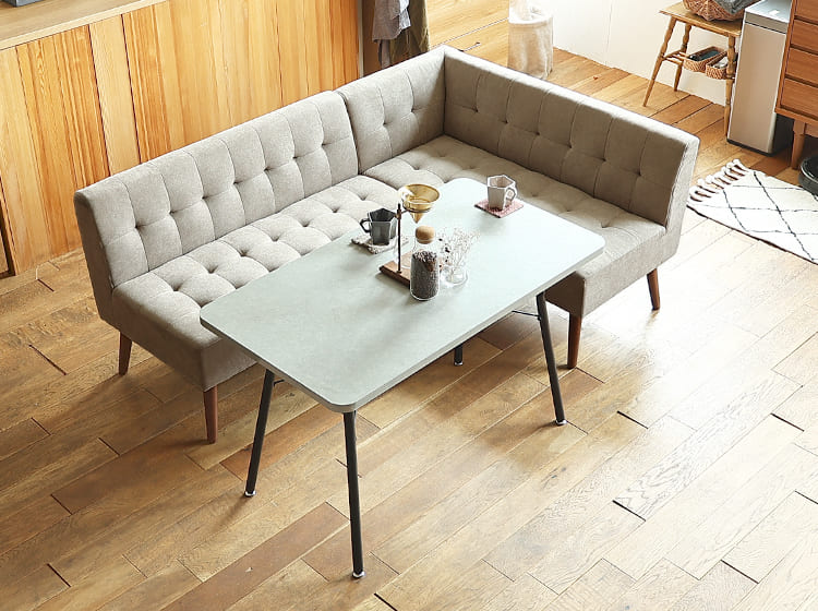 ソファーダイニング3点セット mild（ミルド）サンドベージュタイプ