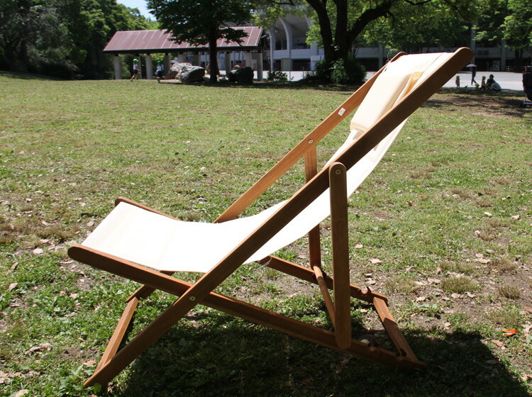 テリア 折りたたみ式デッキチェア エクステリア 折りたたみ 木製 椅子