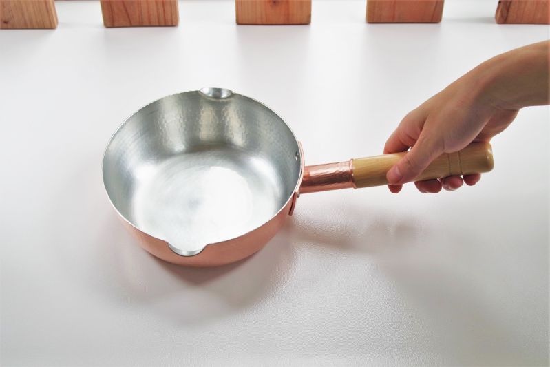 新光金属 雪平鍋 18cm 純銅製 手打ち 銅 燕市 行平鍋 職人 鎚目 銅器