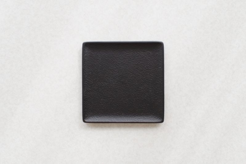 香皿 スクエアトレー S ブラック シルバー 炭谷三郎 博鳳堂 金属