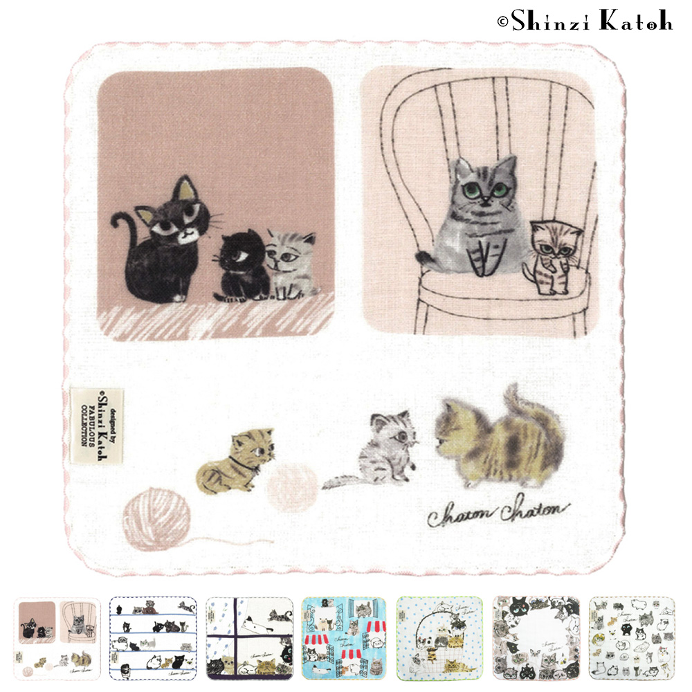 タオルハンカチ プレゼント ねこ 猫 ネコ雑貨 猫グッズ 女性 日本製