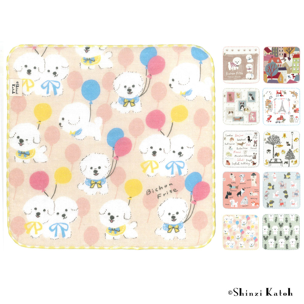 タオルハンカチ プレゼント 犬 イヌ 柴犬 ビションフリーゼ 犬グッズ