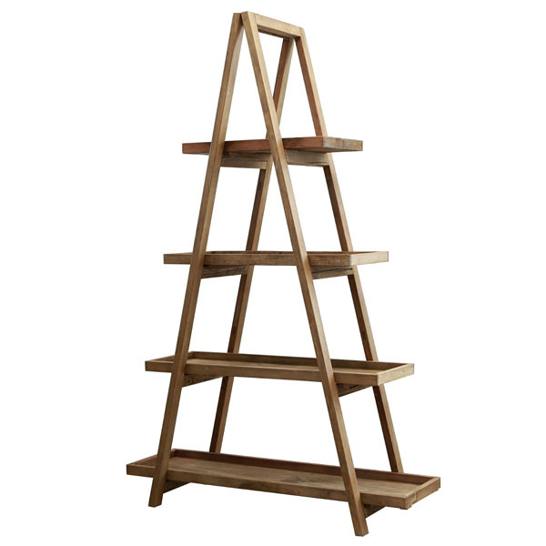 棚 シェルフ ラック 木製 ディスプレイラック 三角 4段 オープンラック