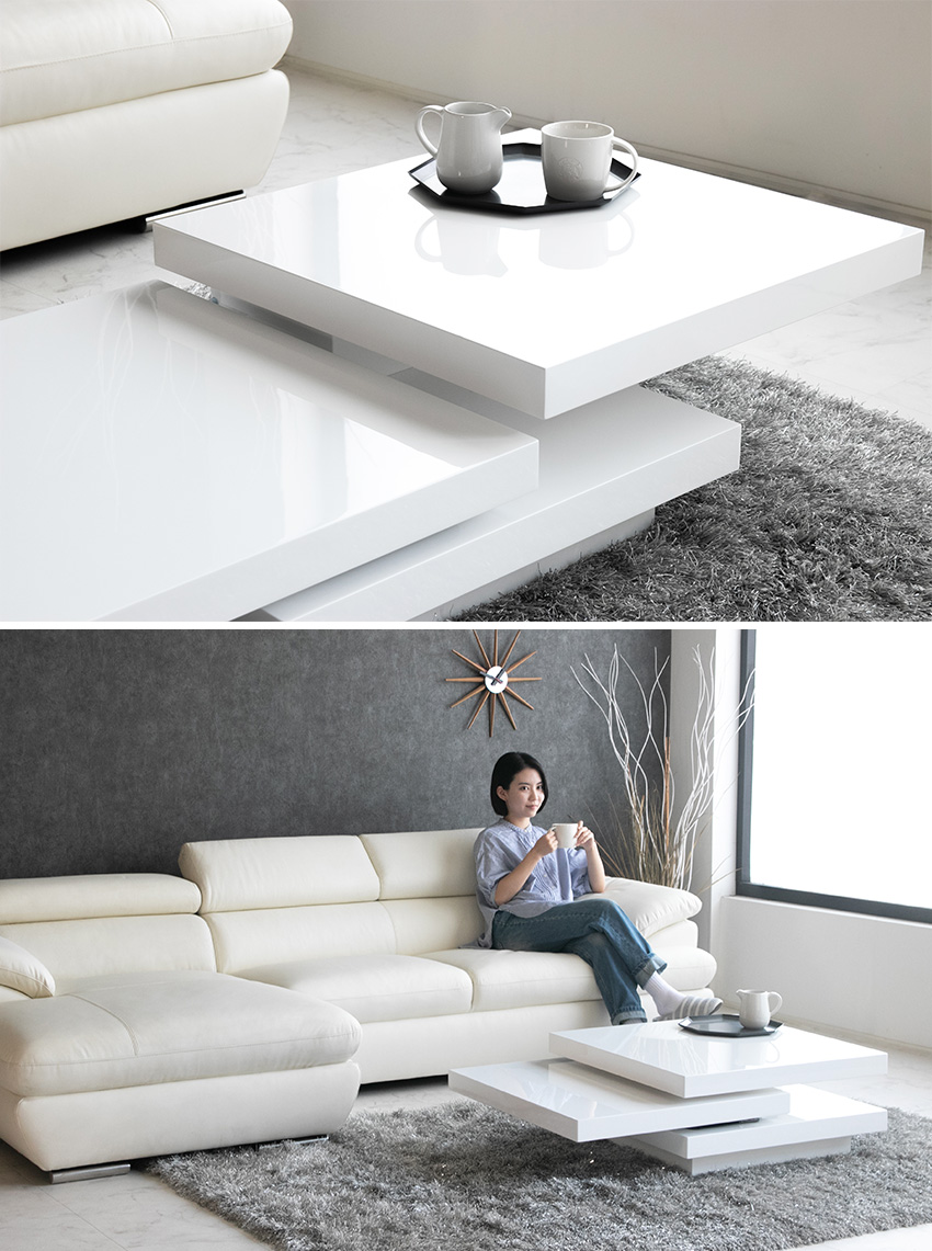 テーブル センターテーブル ローテーブル 回転式 モダン おしゃれ 北欧