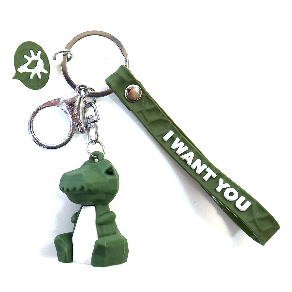 ジオメトリック アニマル キーホルダー ストラップ付き キーリング