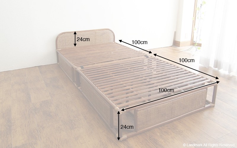 ベッドフレーム シングル ラタン 籐 和風 アジアン家具 B400HR 爆買