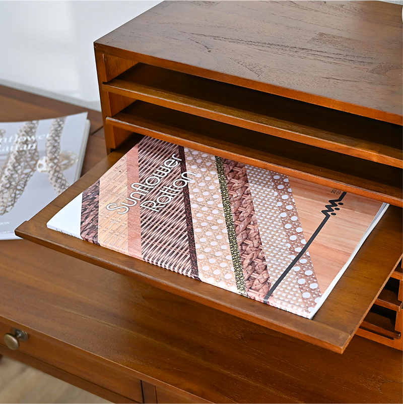 アジアン家具 チーク無垢 カルテーケース 書類ラック 書類ケース 書類