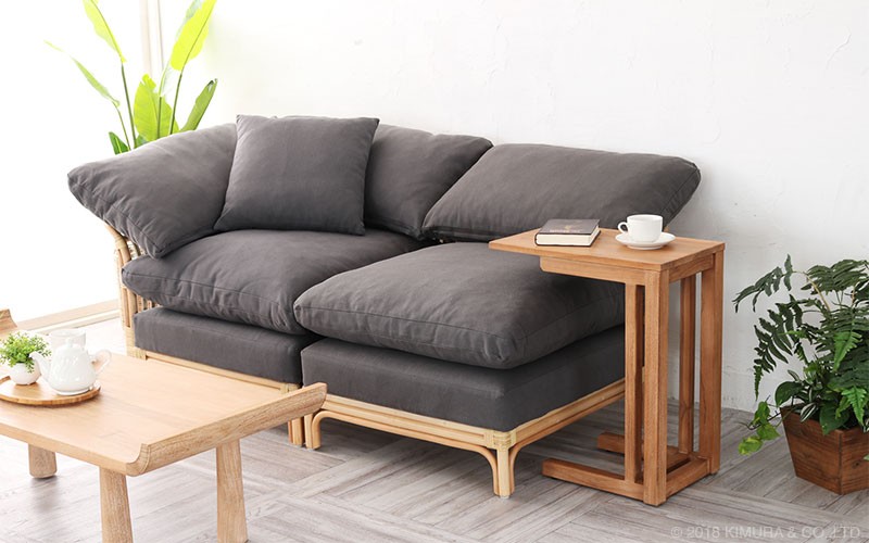 サイドテーブル ソファ脇 チーク無垢材 木製 コの字 北欧 T208XP 爆買