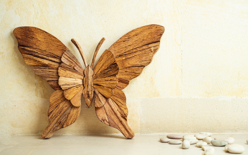 アジアン雑貨 蝶 壁掛け 木製オブジェ Z070727K 爆買 : ランドマーク
