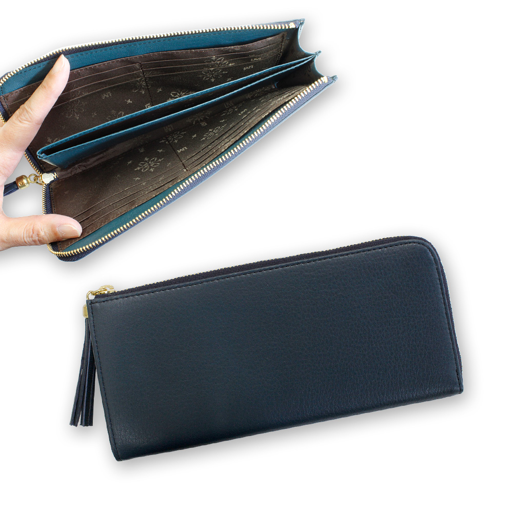 LIME made in japan 長財布 サイフ 本革 L字ファスナー 日本製 レザー