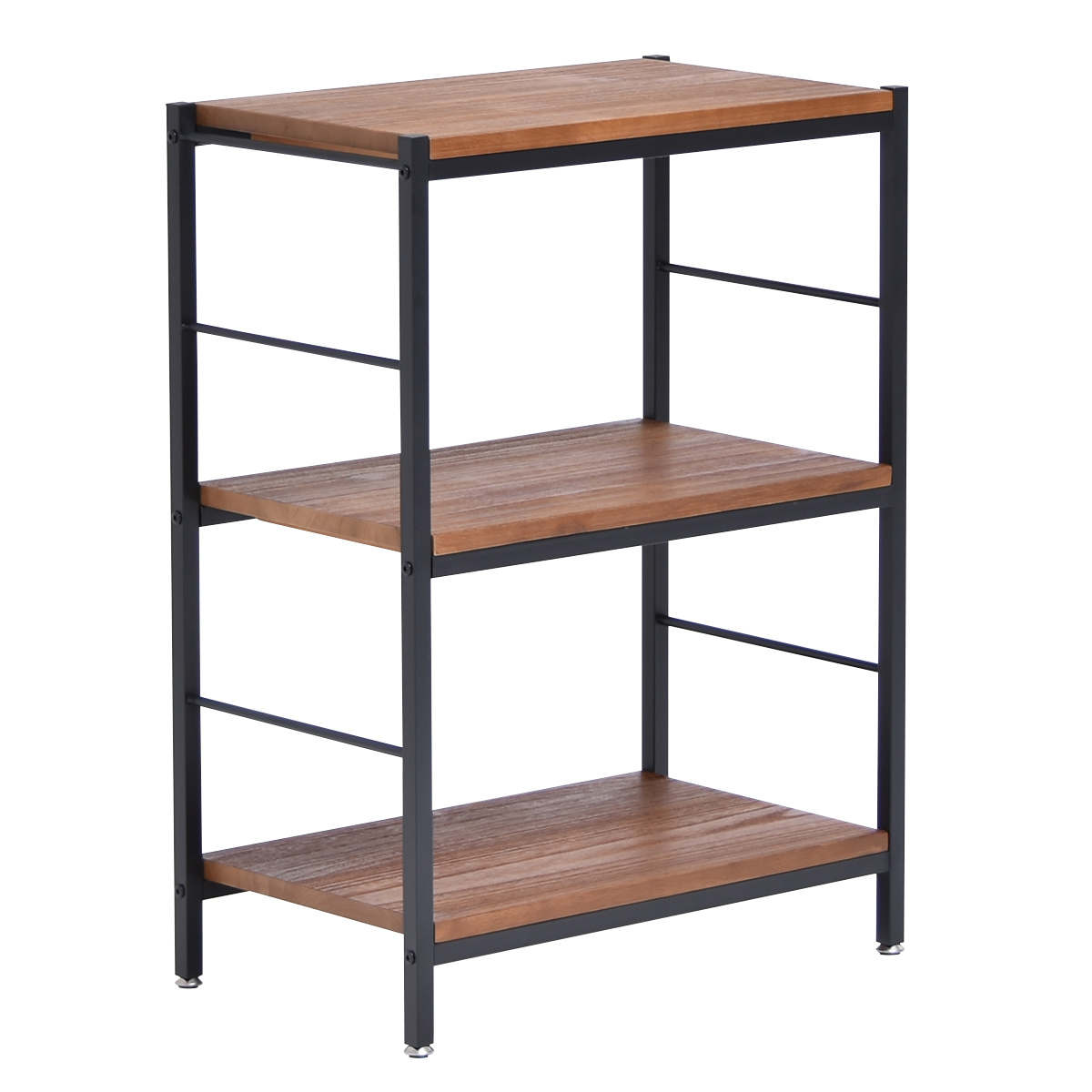 B.Bファニシング オープンラック 3段 ヴィンテージ調 天然木棚板 幅