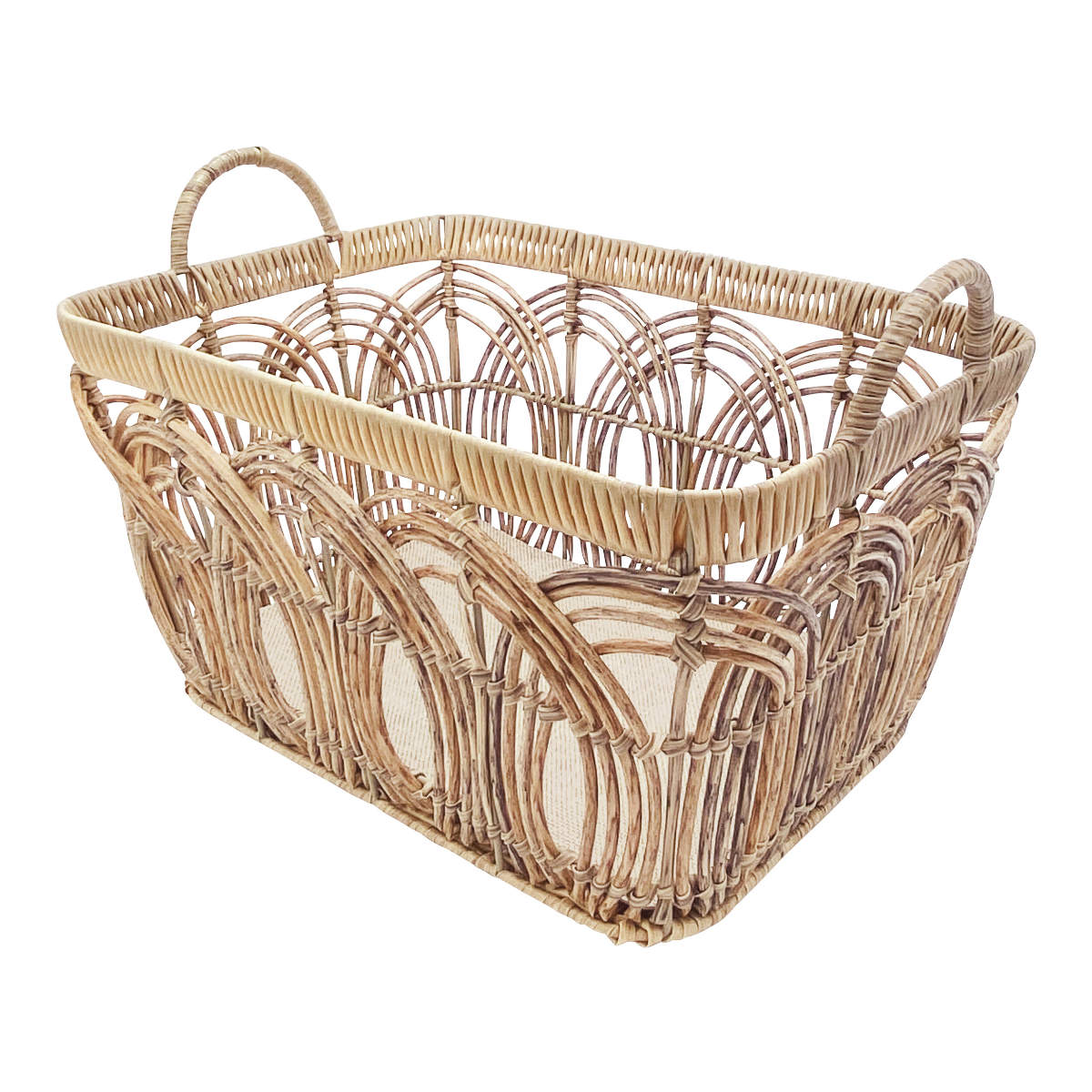 バスケット トーク ペタル 長方形L 洗える （ カゴ かご 収納 フェイク