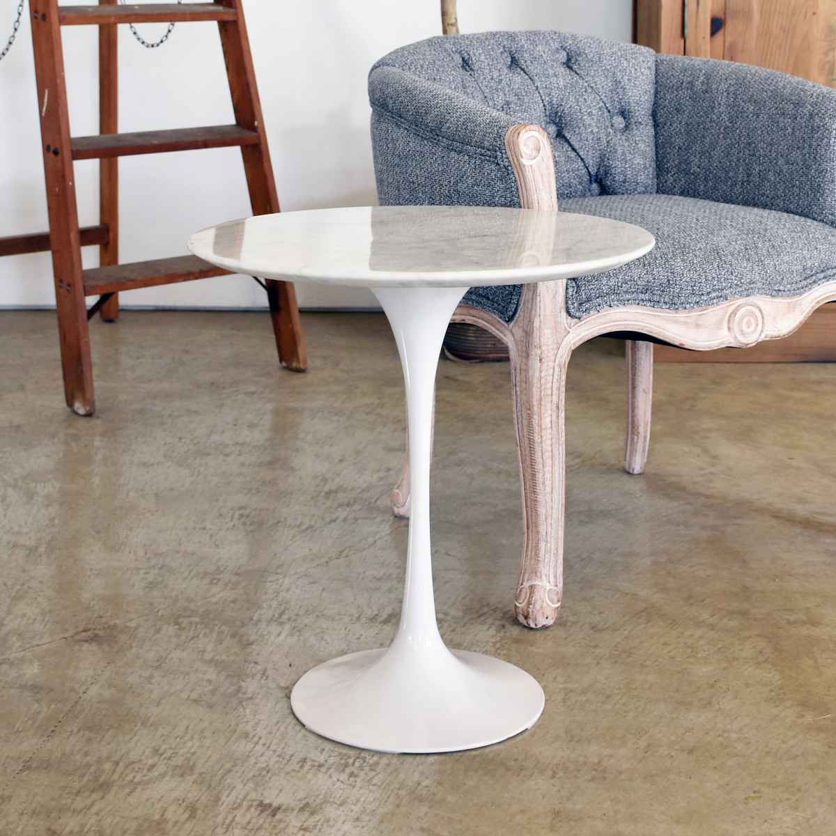 GART（ガルト） サイドテーブル 円型 天然大理石天板 直径50cm