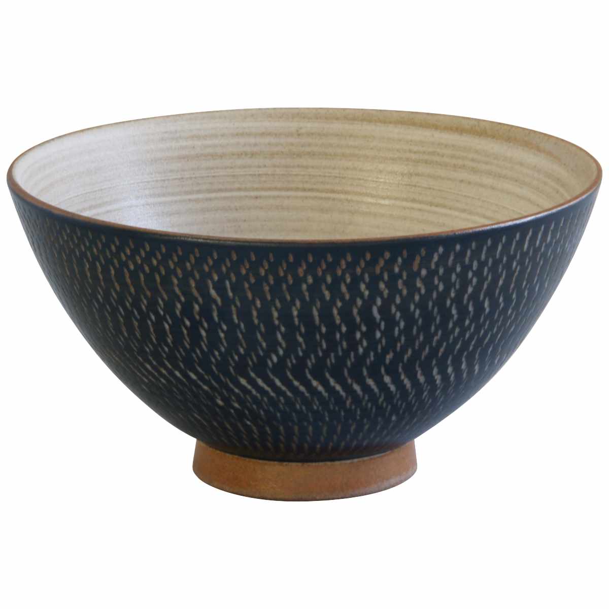 藍花 飯碗 12.5cm 渋とびかんな 陶器 波佐見焼 （ 食洗機対応 電子