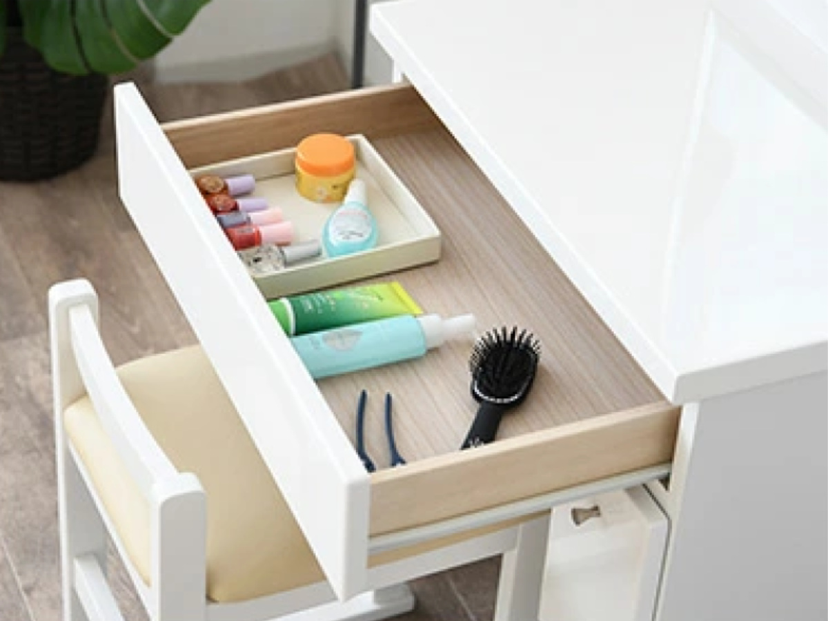 ドレッサー 鏡台 三面鏡 鏡裏収納 幅58.5cm プリマ （ 奥行41cm