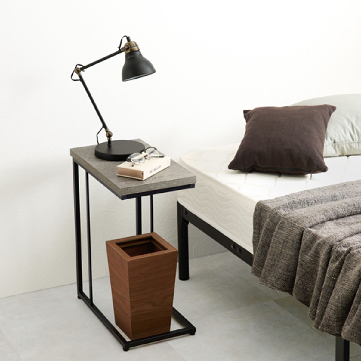 HAGiHARA（萩原） サイドテーブル スリム 軽量 お手入れ簡単 コの字型