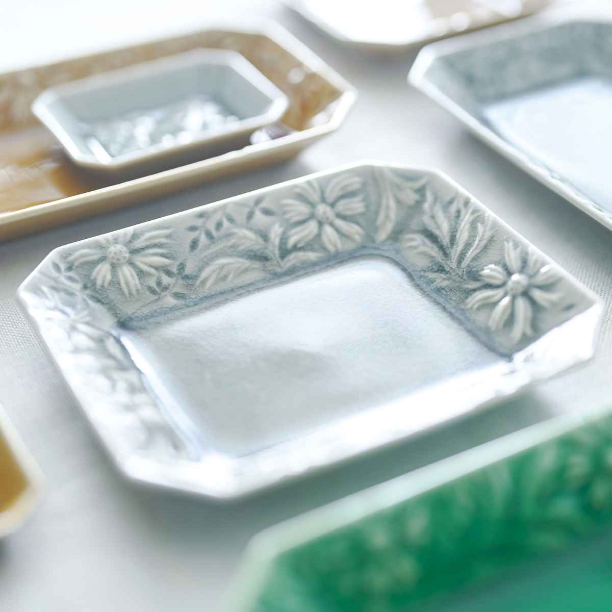 プレート 16cm 角皿 マーガリート 陶器 瀬戸焼 （ 食洗機対応 電子