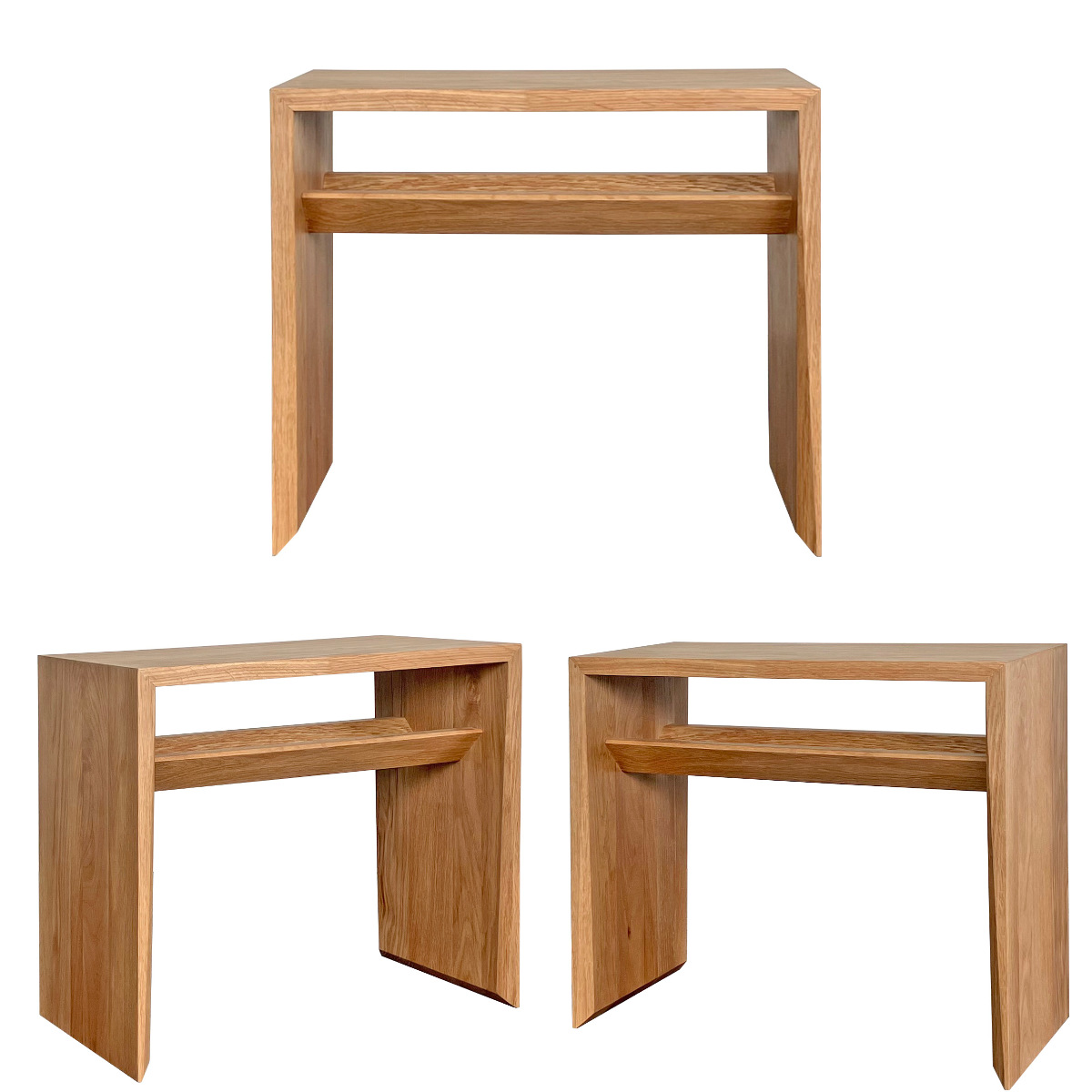 吉桂 サイドテーブル ホワイトオーク 2Way 縦置き 横置き （ 2way コの