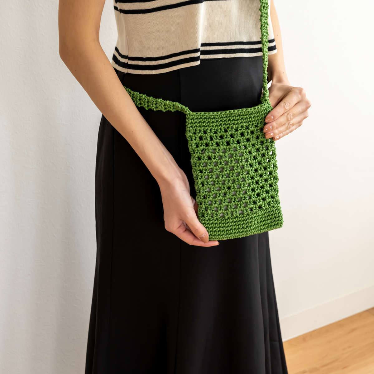 スマホショルダー マルシェシリーズ スマホショルダーバッグ 手編み