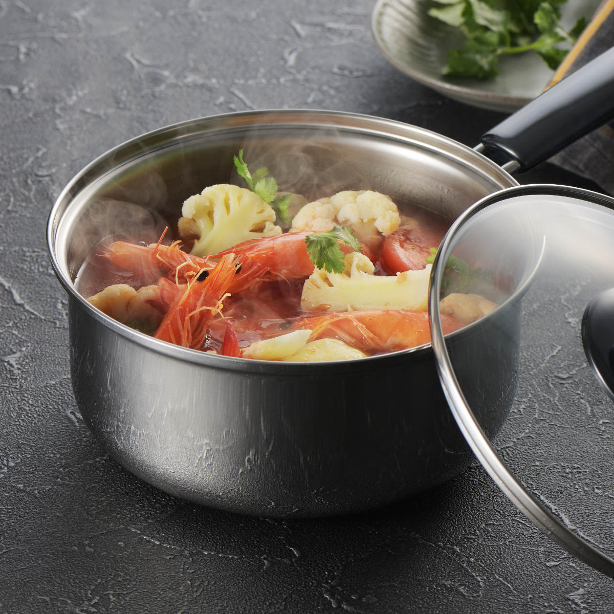 ヨシカワ 片手鍋 18cm IH対応 クックルックベーシック ステンレス製