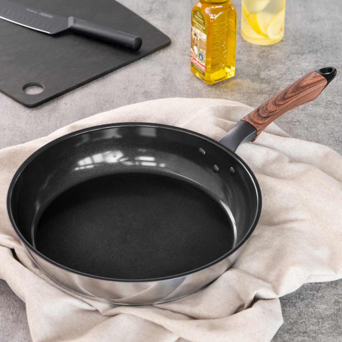 北陸アルミニウム フライパン 28cm 深型 IH対応 セラミックコート