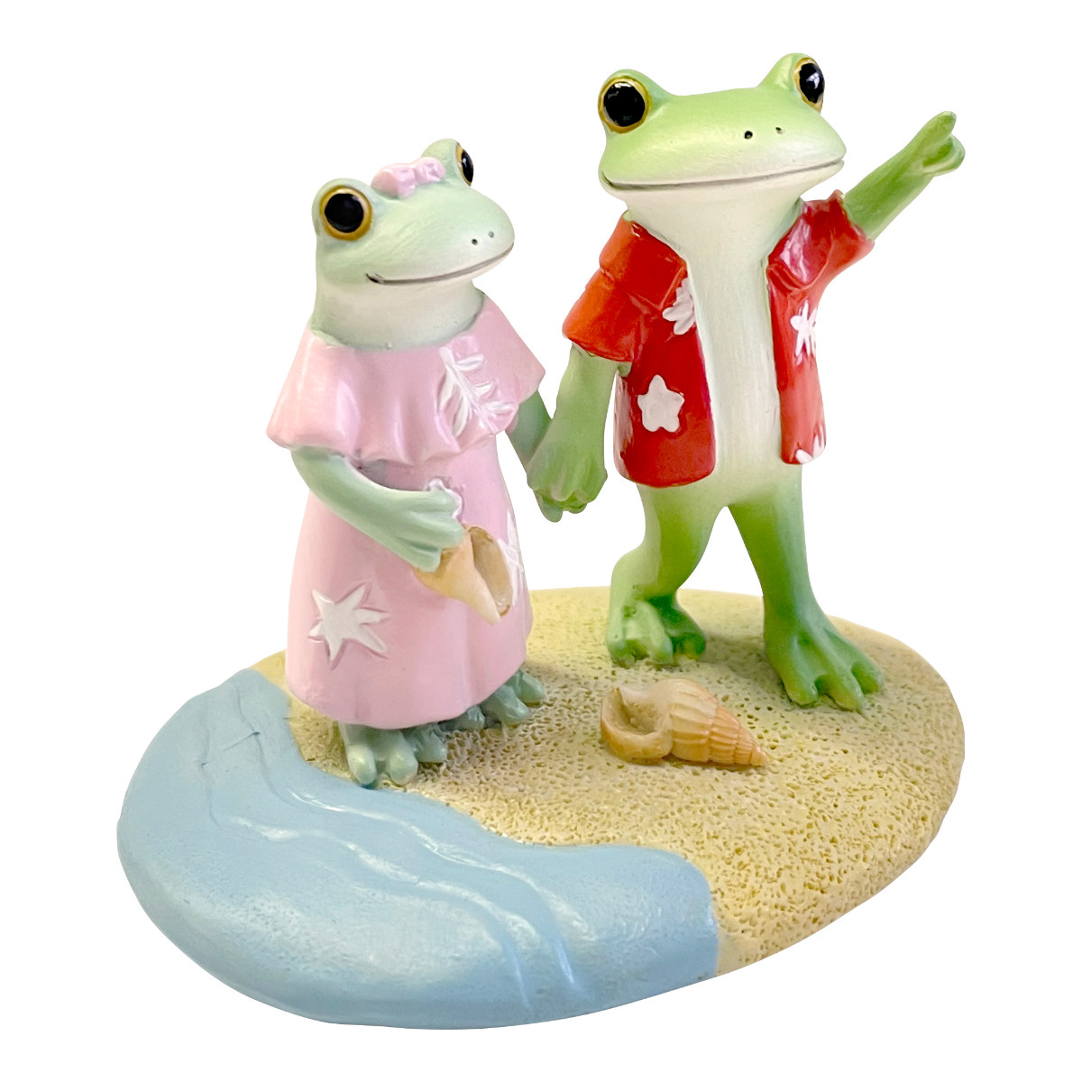 コポー 夏 波打ち際カップル カエル 置物 （ Copeau 置き物 コポタロウ