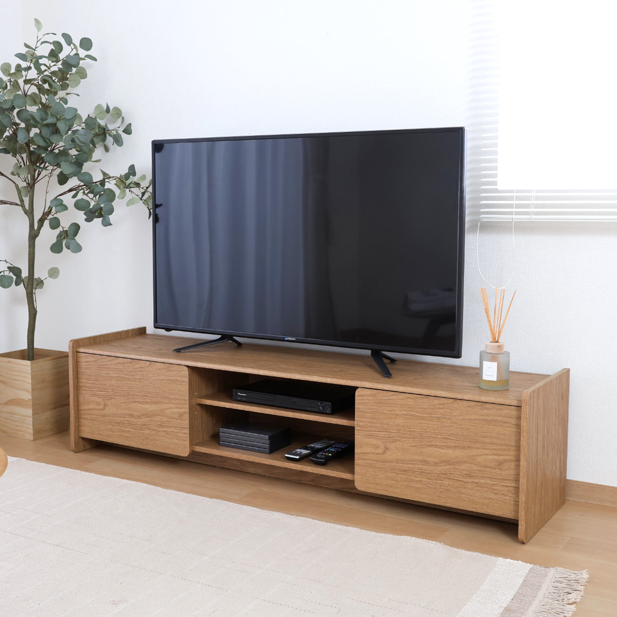 不二貿易（Fuji Boeki） テレビ台 幅159cm 木目調 ソフトクローズ 55型