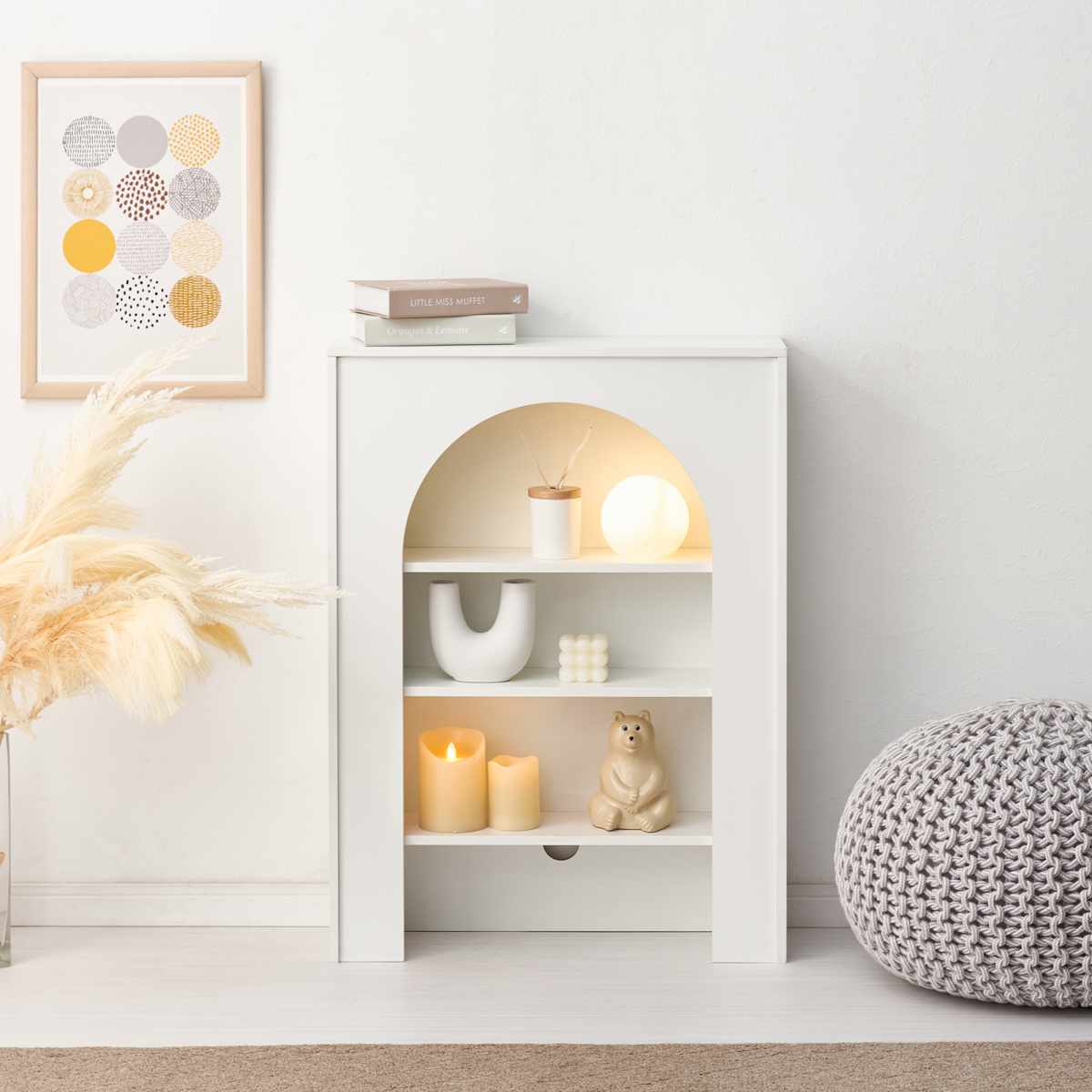 マントルピース 幅60cm 完成品 可動棚 （ オープンラック 棚 ラック