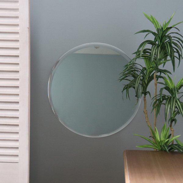 塩川光明堂 ミラー 壁掛け 直径50cm ウォールミラー 丸 円形 ノン