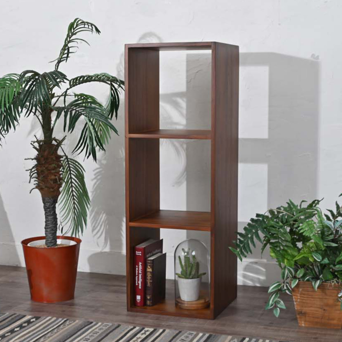 オープンラック 3段 チーク材 幅36cm （ 収納ラック 棚 本棚 ラック