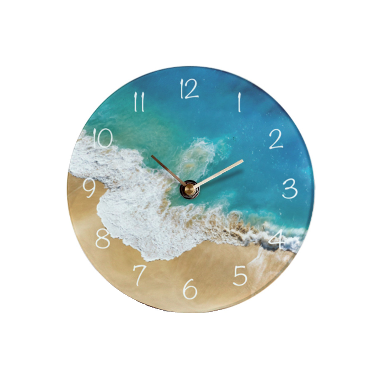 置き時計 ガラスデスククロック ビーチ （ 時計 ガラス 置時計