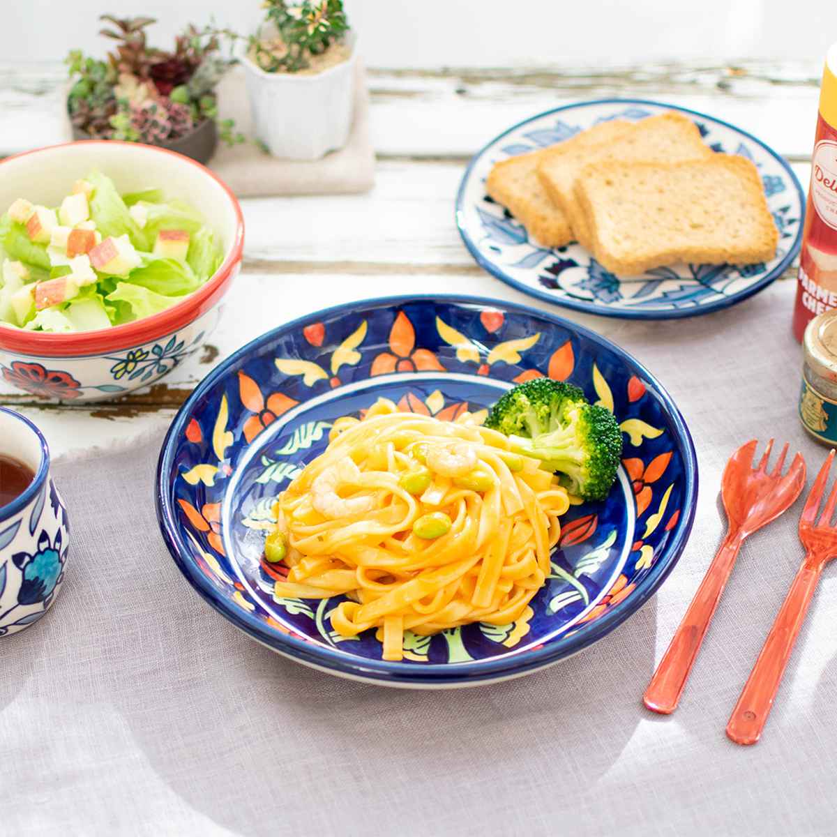 カレー＆パスタ皿 22cm 深皿 プリヤ ストーンウェア （ 食洗機対応