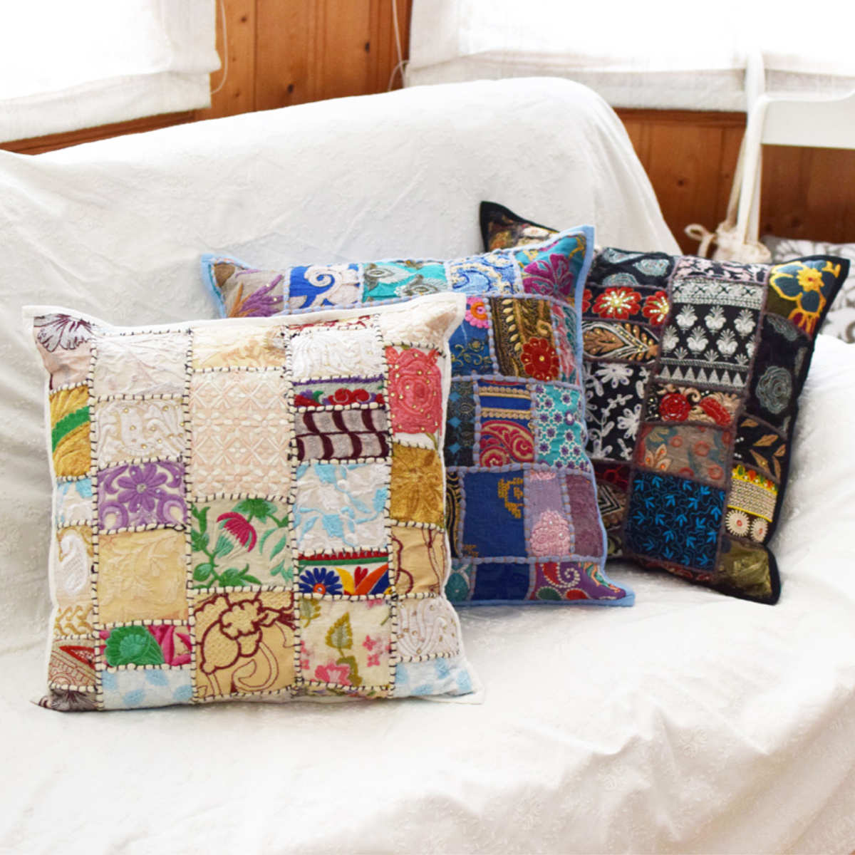 クッションカバー カンバディアパッチ 45×45cm （ クッション カバー