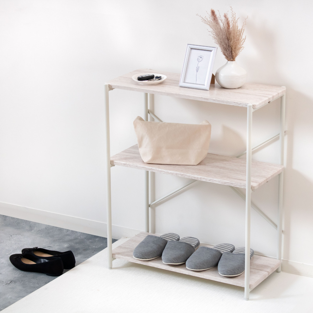 アウトレット） オープンラック 幅60cm 3段 スチールフレーム