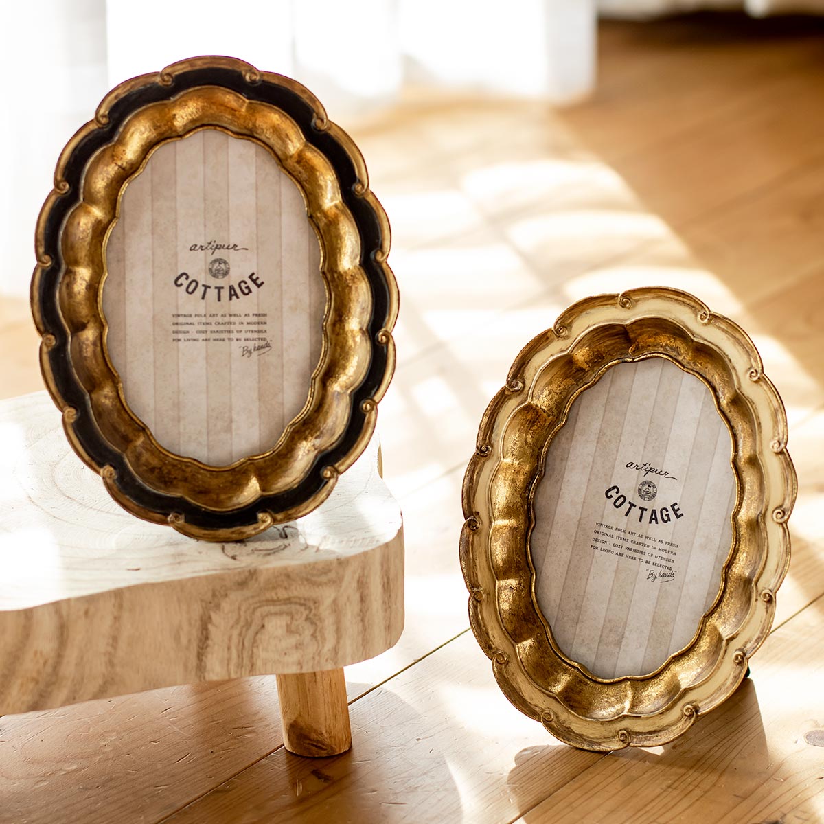 フォトフレーム オーバルフォトフレーム 波型 ポストカード KG判