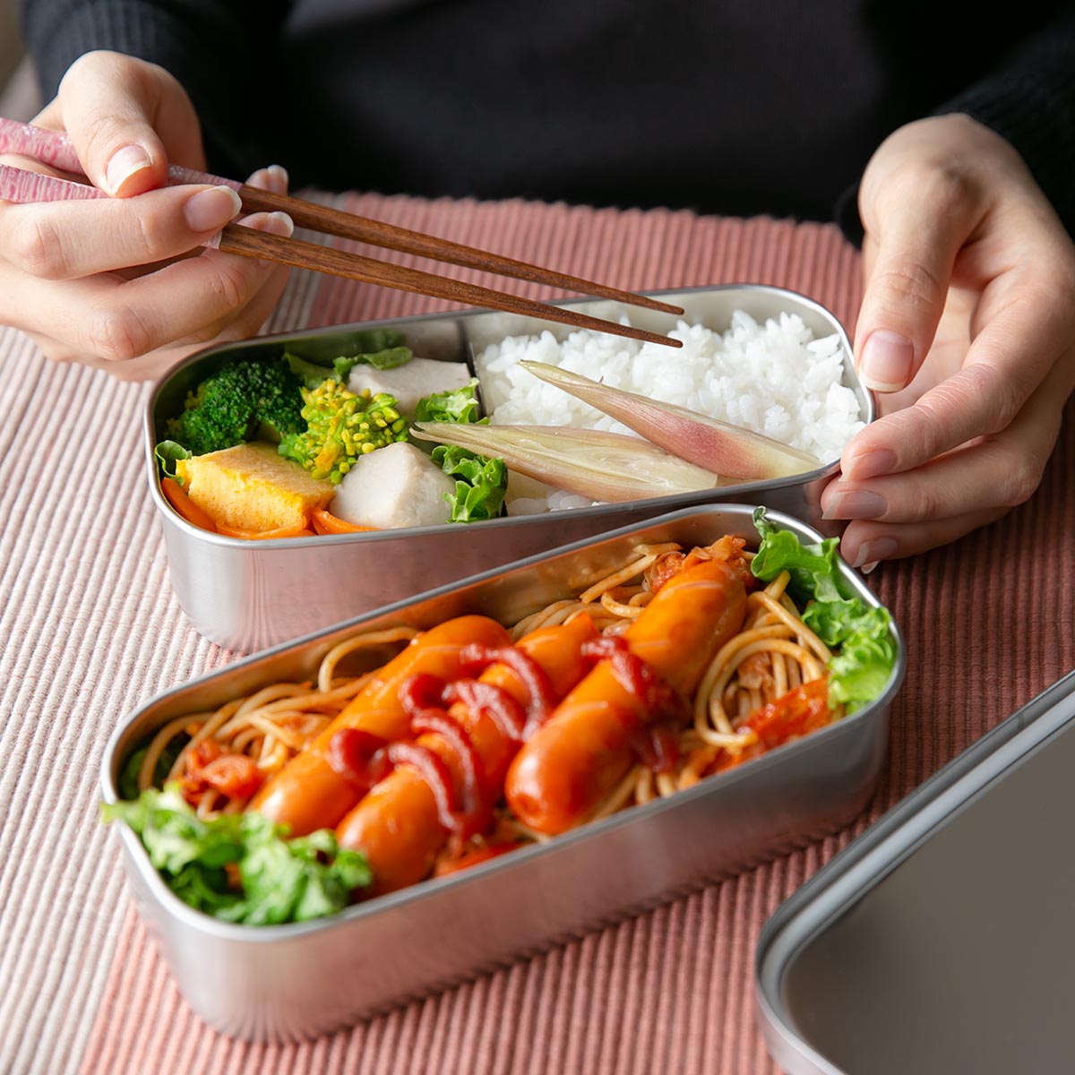 工房アイザワ 弁当箱 1000ml UTILE 角長ランチボックス 2段 （ aizawa