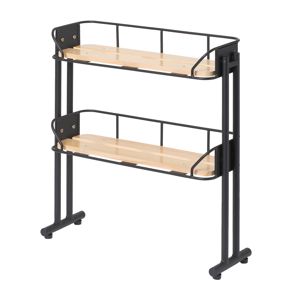 弘益 マルチラック 2段 スチールフレーム 木製棚板 幅39cm （ ラック