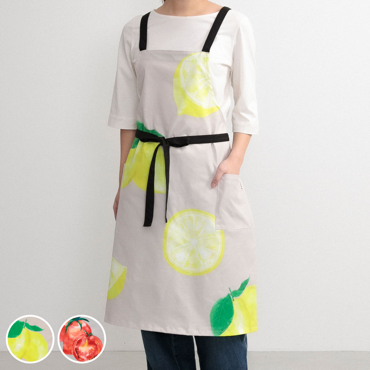 エプロン 果物 野菜 マルシェプリントエプロン COCOWALK （ ココ
