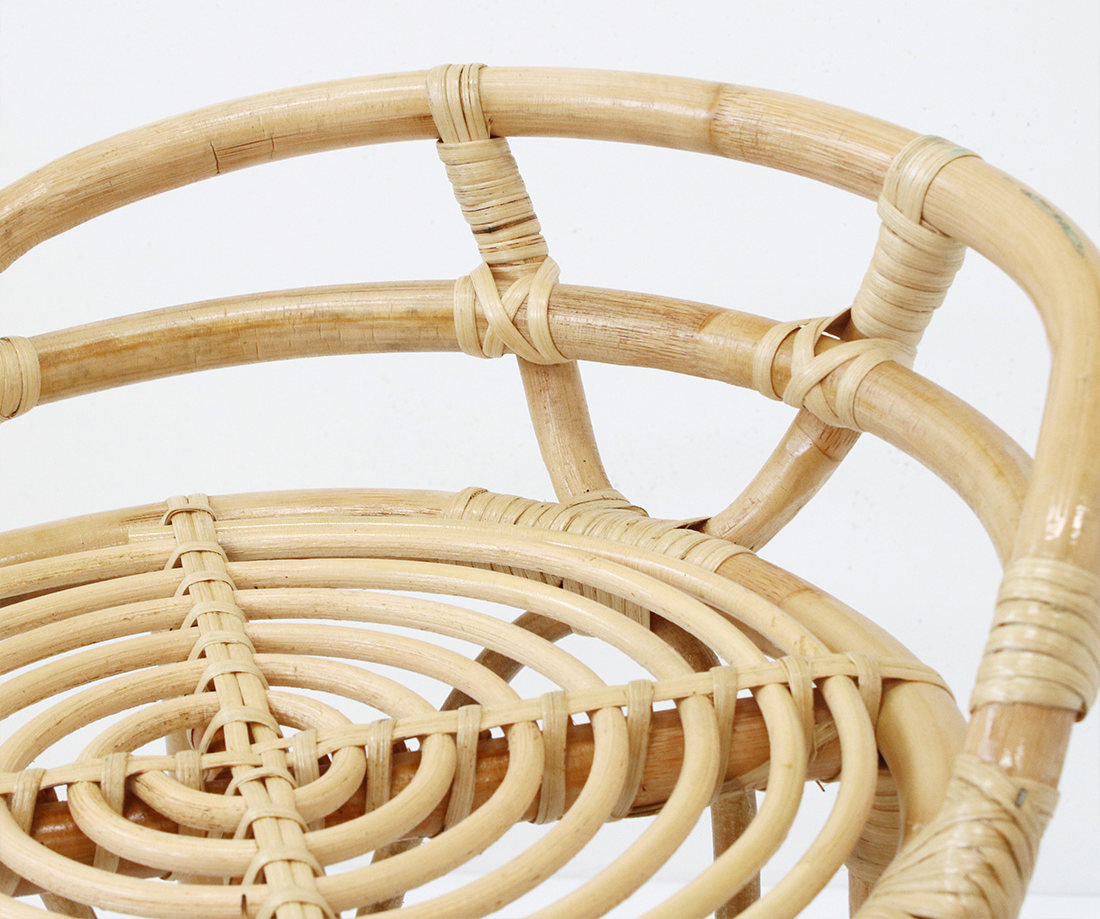 ラウンドスツール ラタン 天然素材 （ 籐 スツール 丸椅子 イス ラタン