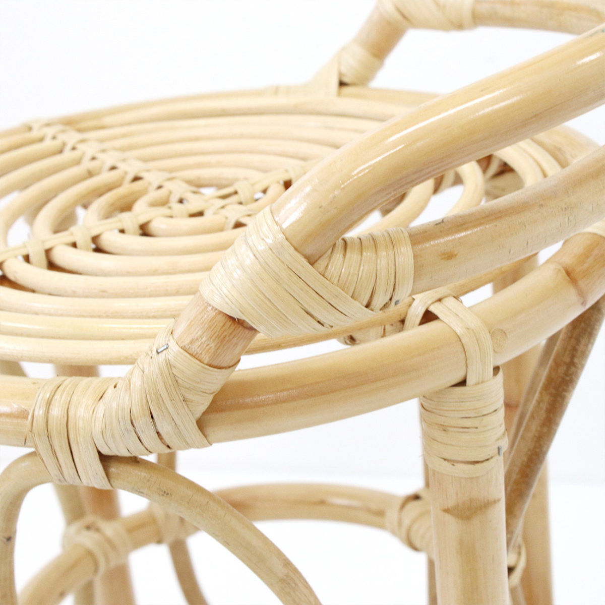 ラウンドスツール ラタン 天然素材 （ 籐 スツール 丸椅子 イス ラタン