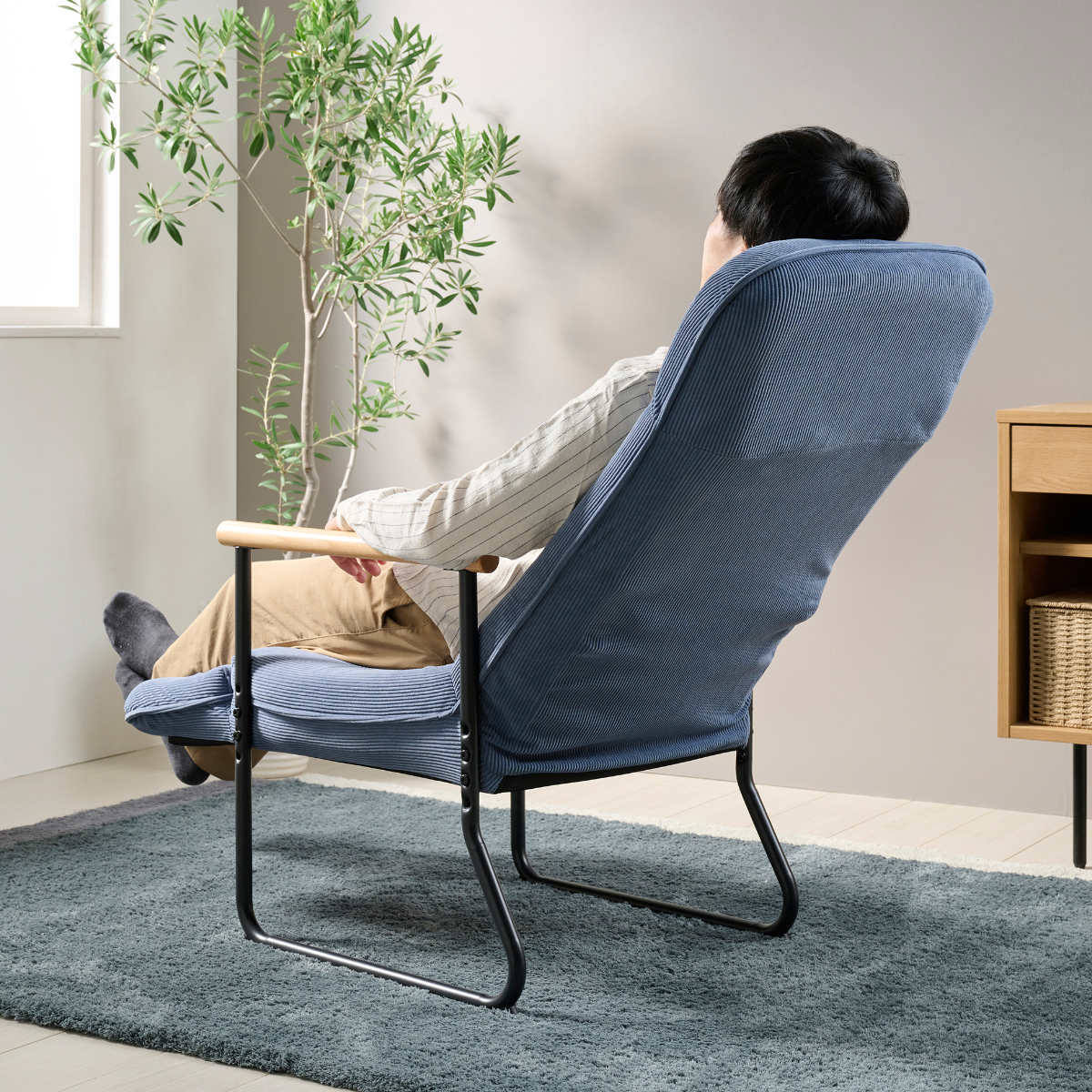 弘益 高座椅子 座面高37.5〜43.5cm リクライニング フットレスト