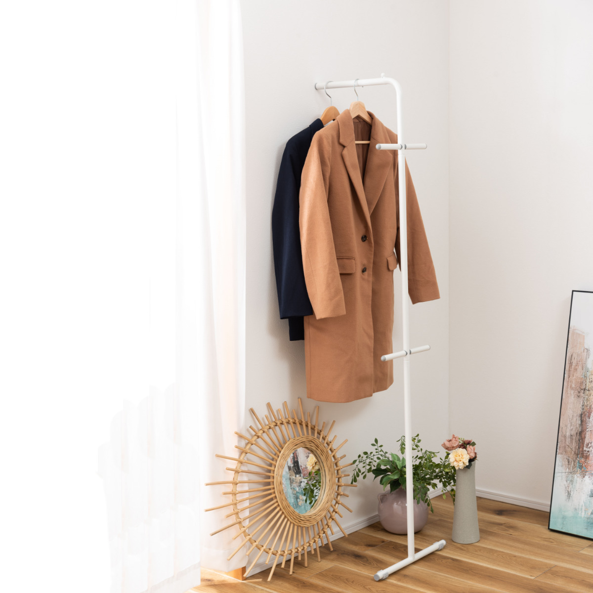 ハンガーラック 幅40.5×奥行35.5×高さ167.5cm スチール （ ポール