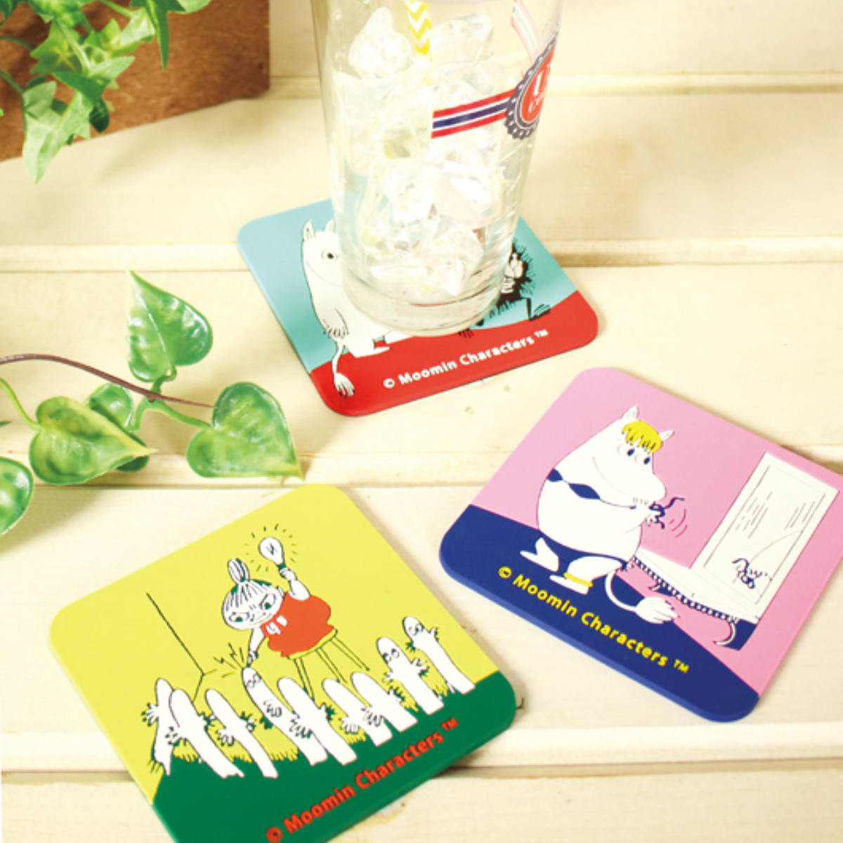 コースター 9cm ムーミン プラスチック （ ラバーコースター シリコン