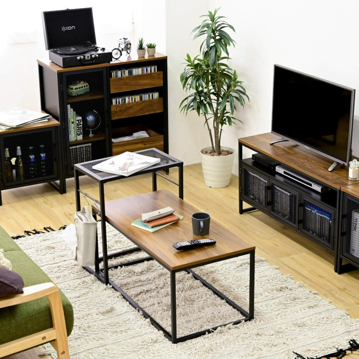 JK-PLAN（ジェイケイ・プラン） テレビボード ヴィンテージ調 メッシュ