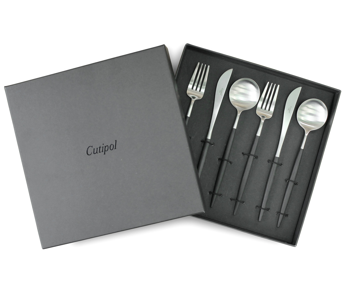 Cutipol（クチポール） GOA ブラック×シルバー ディナー 6pcsセット